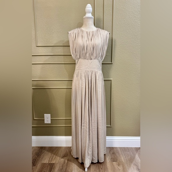 Banana Republic Women’s Sleeveless Crystal Pleated Maxi Dress. Size 8 . NEW - Picture 2 of 9